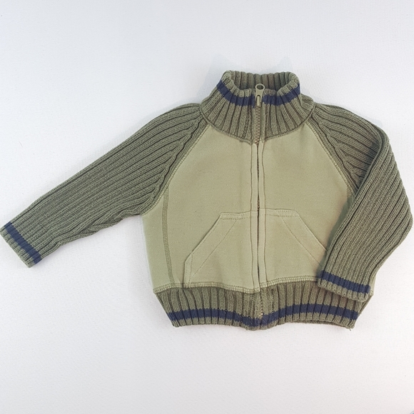CHEROKEE 12mos Green Zip Up Sweater Jacket - Picture 2 of 5
